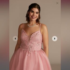 NWT FIFTEEN ROSES short damas tulle dress with floral appliques